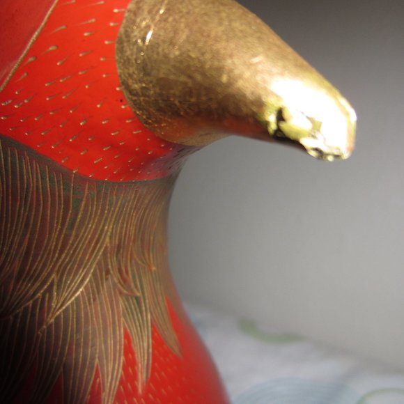 LARGE-2 PIECE, HAND PAINTED & CARVED, BIRD FROM PEOPLES REPUBLIC OF CHINA DECOR - Picture 12 of 16